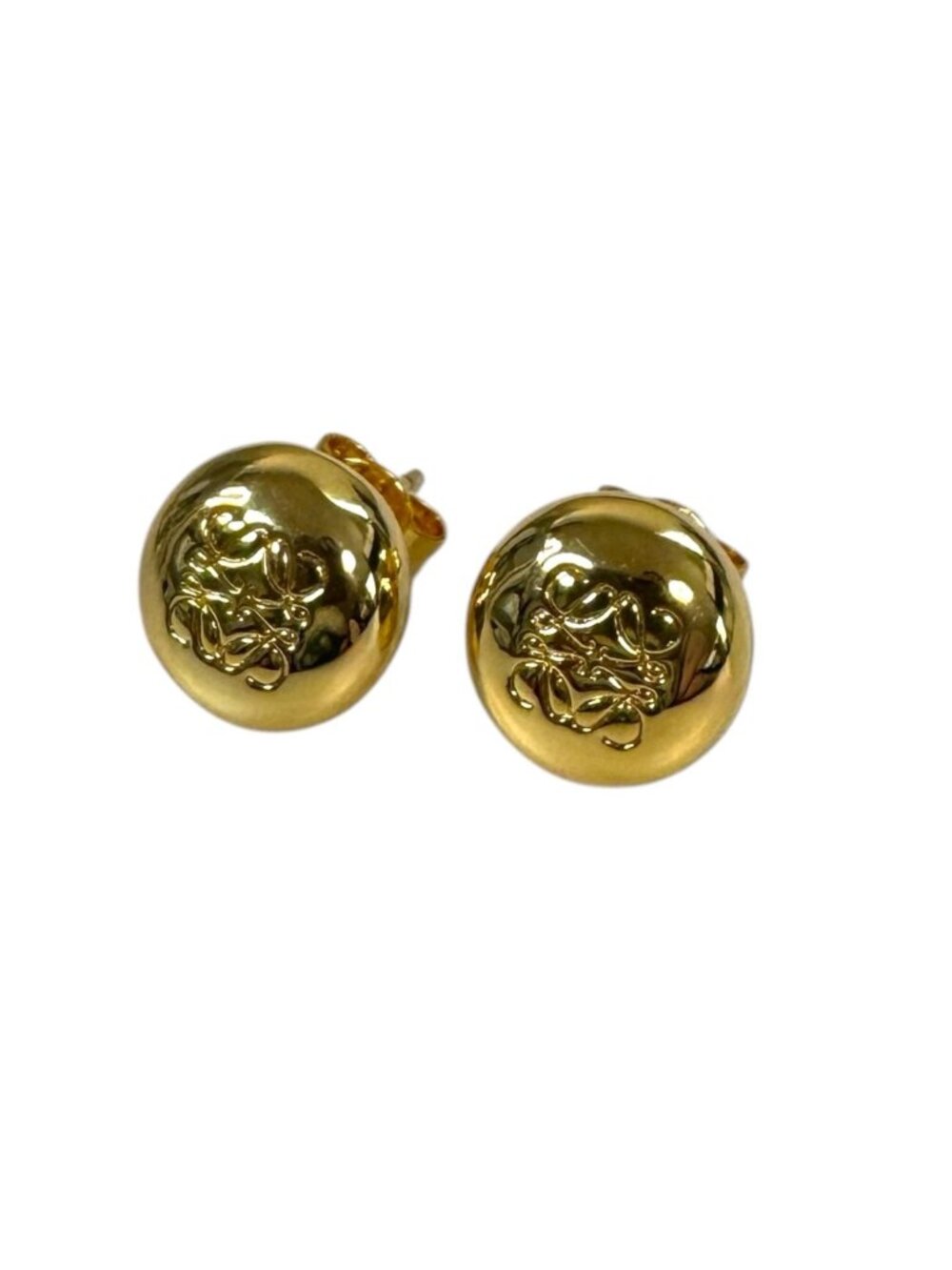 Loewe Anagram Pebble Stud Earrings Gold